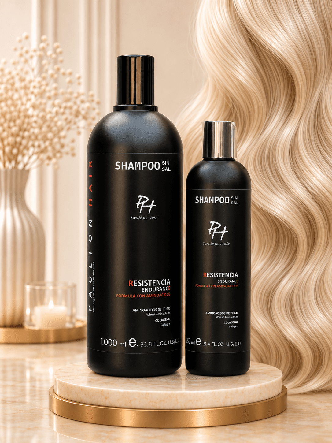 Shampoo RESISTENCIA de la Linea BLACK AND WHITE (Sin Sal)